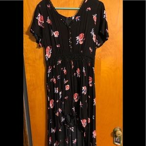 FLORAL LONG DRESS WITH SHORTS